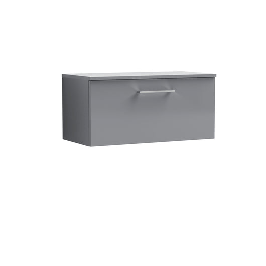  Arno 800mm Wall Hung 1 Drawer Vanity & Worktop - Satin Grey