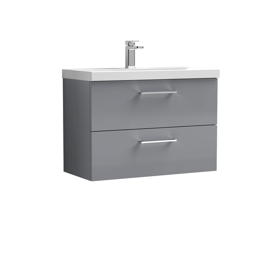  Ryker 800mm Wall Hung 2 Drawer Vanity & Basin 1 - Satin Grey