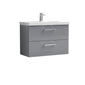 Ryker 800mm Wall Hung 2 Drawer Vanity & Basin 1 - Satin Grey