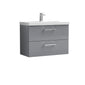 Arno 800mm Wall Hung 2 Drawer Vanity & Basin 1 - Satin Grey