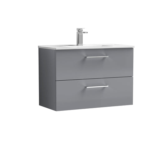  Ryker 800mm Wall Hung 2 Drawer Vanity & Basin 2 - Satin Grey