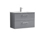 Ryker 800mm Wall Hung 2 Drawer Vanity & Basin 2 - Satin Grey