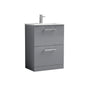 Arno 600mm Floor Standing 2 Drawer Vanity & Basin 2 - Satin Grey