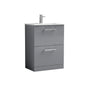 Nuie Arno 600mm Floor Standing 2-Drawer Vanity & Basin 2 - Satin Grey