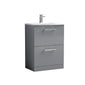 Arno 600mm Floor Standing 2 Drawer Vanity & Basin 4 - Satin Grey