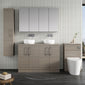 Nuie Arno 1200mm Floor Standing 4-Door Vanity & Worktop - Grey Vicenza Oak - welovecouk