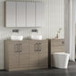 Nuie Arno 1200mm Floor Standing 4-Door Vanity & Worktop - Grey Vicenza Oak - welovecouk