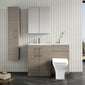 Nuie Arno L-Shaped 1100 Floor Standing Marble Basin Combination Unit - Solace Oak with Brava Toilet - welovecouk
