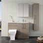 Nuie Arno L-Shaped 1100 Floor Standing Marble Basin Combination Unit - Solace Oak with Brava Toilet - welovecouk