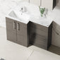 Nuie Arno L-Shaped 1100 Floor Standing Marble Basin Combination Unit - Solace Oak with Brava Toilet - welovecouk