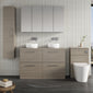 Nuie Arno 1200mm Floor Standing 4-Drawer Vanity & Worktop - Grey Vicenza Oak - welovecouk