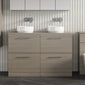 Nuie Arno 1200mm Floor Standing 4-Drawer Vanity & Worktop - Grey Vicenza Oak - welovecouk