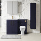 Nuie Arno L-Shaped 1100 Floor Standing Solid Stone Basin Combination Unit - Midnight Blue with Freya Toilet - welovecouk