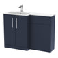 Nuie Arno Floor Standing 1100mm L Shape Combination Unit with Solid Stone Basin - Midnight Blue - welovecouk