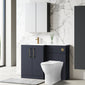 Nuie Arno L-Shaped 1100 Floor Standing Marble Stone Basin Combination Unit - Midnight Blue with Freya Toilet - welovecouk