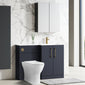 Nuie Arno L-Shaped 1100 Floor Standing Marble Stone Basin Combination Unit - Midnight Blue with Freya Toilet - welovecouk