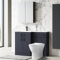 Nuie Arno L-Shaped 1100 Floor Standing Marble Stone Basin Combination Unit - Midnight Blue with Freya Toilet - welovecouk