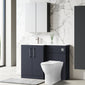 Nuie Arno L-Shaped 1100 Floor Standing Marble Stone Basin Combination Unit - Midnight Blue with Freya Toilet - welovecouk