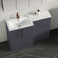 Nuie Arno L-Shaped 1100 Floor Standing Marble Basin Combination Unit - Midnight Blue with Brava Toilet - welovecouk