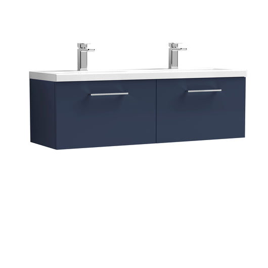  Ryker 1200mm Wall Hung 2-Drawer Vanity & Double Basin - Midnight Blue