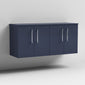 Nuie Arno 1200mm Wall Hung 4-Door Vanity & Worktop - Midnight Blue