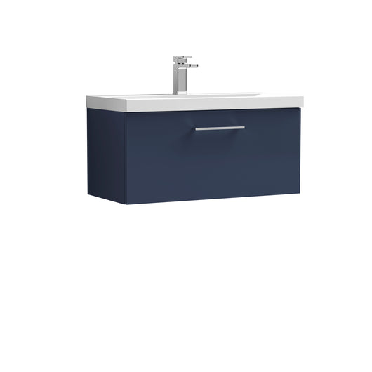  Nuie Arno 800mm Wall Hung 1-Drawer Vanity & Basin 1 - Midnight Blue