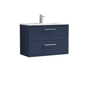 Nuie Arno 800mm Wall Hung 2-Drawer Vanity & Basin 2 - Midnight Blue