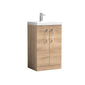 Nuie Arno 500mm Floor Standing 2-Door Vanity & Basin 1 - Bleached Oak