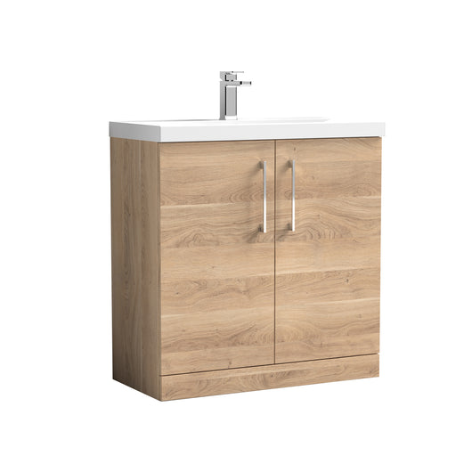  Nuie Arno 800mm Floor Standing 2-Door Vanity & Basin 1 - Bleached Oak