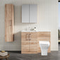 Nuie Arno L-Shaped 1100 Floor Standing Marble Basin Combination Unit - Bleached Oak with Brava Toilet - welovecouk