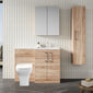 Nuie Arno L-Shaped 1100 Floor Standing Marble Basin Combination Unit - Bleached Oak with Brava Toilet - welovecouk