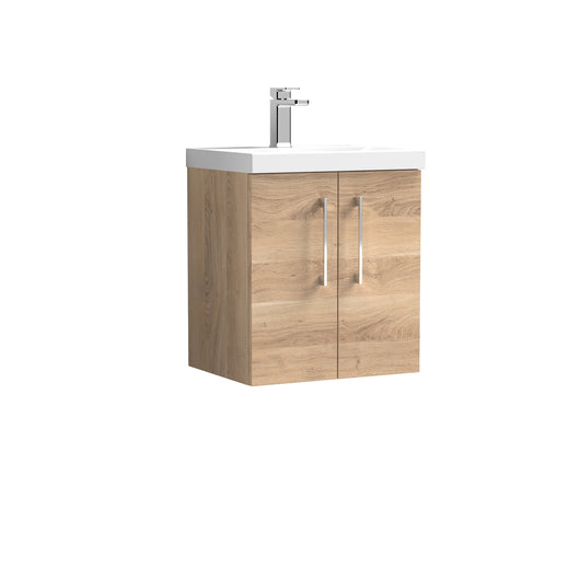  Ryker 500mm Wall Hung 2-Door Vanity & Basin 1 - Bleached Oak