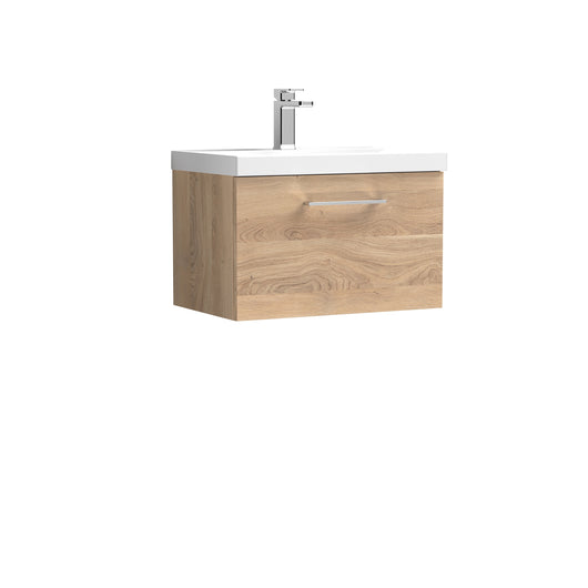  Ryker 600mm Wall Hung 1-Drawer Vanity & Basin 1 - Bleached Oak