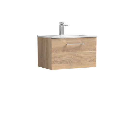  Nuie Arno 600mm Wall Hung 1-Drawer Vanity & Basin 2 - Bleached Oak