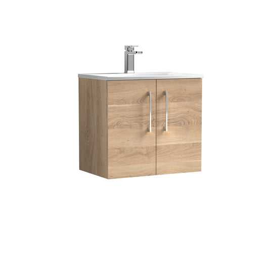  Ryker 600mm Wall Hung 2-Door Vanity & Basin 4 - Bleached Oak