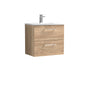 Nuie Arno 600mm Wall Hung 2-Drawer Vanity & Basin 4 - Bleached Oak