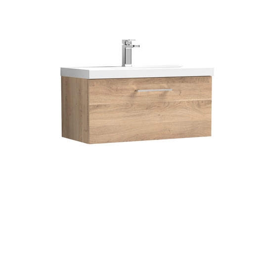  Nuie Arno 800mm Wall Hung 1-Drawer Vanity & Basin 1 - Bleached Oak