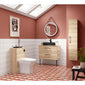 Nuie Arno 800mm Wall Hung 2-Drawer Vanity & Worktop - Bleached Oak