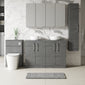 Nuie Arno 1200mm Floor Standing 4-Door Vanity & Worktop - Anthracite Woodgrain - welovecouk