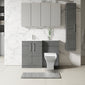 Nuie Arno L-Shaped 1100 Floor Standing Marble Basin Combination Unit - Anthracite with Brava Toilet - welovecouk