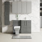 Nuie Arno L-Shaped 1100 Floor Standing Marble Basin Combination Unit - Anthracite with Brava Toilet - welovecouk