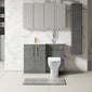 Nuie Arno L-Shaped 1100 Floor Standing Solid Stone Basin Combination Unit - Anthracite with Freya Toilet - welovecouk