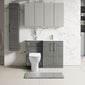 Nuie Arno L-Shaped 1100 Floor Standing Solid Stone Basin Combination Unit - Anthracite with Freya Toilet - welovecouk