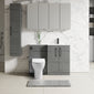 Nuie Arno L-Shaped 1100 Floor Standing Solid Stone Basin Combination Unit - Anthracite with Freya Toilet - welovecouk