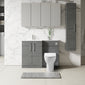 Nuie Arno L-Shaped 1100 Floor Standing Solid Stone Basin Combination Unit - Anthracite with Freya Toilet - welovecouk