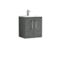 Ryker 500mm Wall Hung 2 Door Vanity & Basin 2 - Anthracite