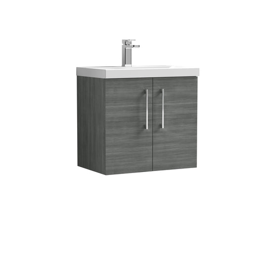  Ryker 600mm Wall Hung 2 Door Vanity & Basin 1 - Anthracite