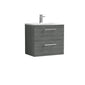 Ryker 600mm Wall Hung 2 Drawer Vanity & Basin 4 - Anthracite