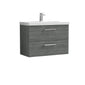 Ryker 800mm Wall Hung 2 Drawer Vanity & Basin 1 - Anthracite