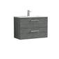 Ryker 800mm Wall Hung 2 Drawer Vanity & Basin 2 - Anthracite